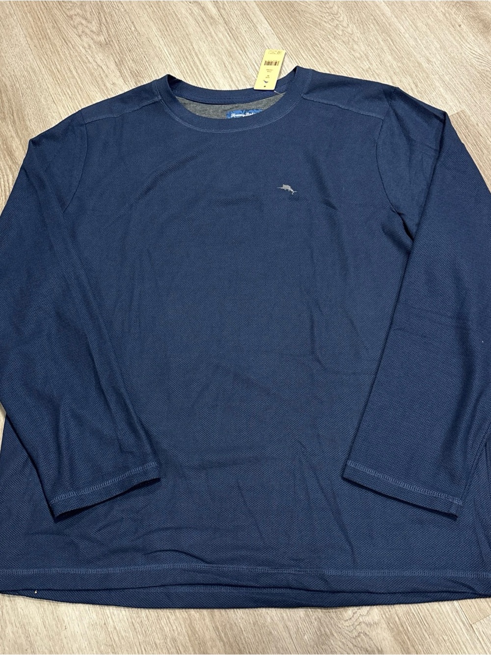Tommy Bahama Long Sleeve Waffleknit Mens XL  NavyBlue Marlin Logo New With Tag